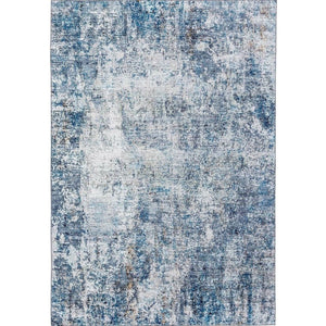 Floor Rug Blue Ivory Beautiful Distressed Modern Abstract Carpet