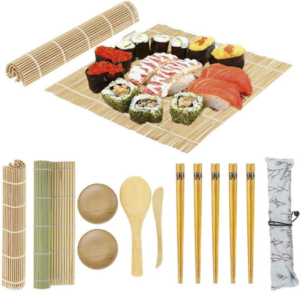 12 Pcs Sushi Making Kit, Bamboo Sushi Roller Mat, Bamboo Sushi